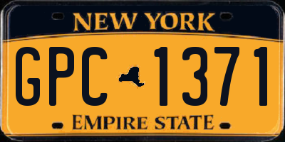 NY license plate GPC1371