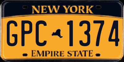 NY license plate GPC1374