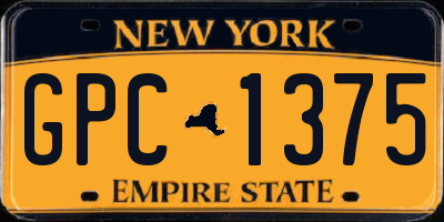 NY license plate GPC1375