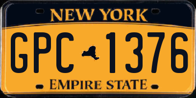 NY license plate GPC1376