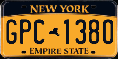 NY license plate GPC1380
