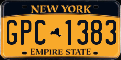 NY license plate GPC1383
