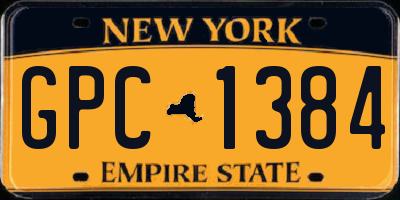 NY license plate GPC1384