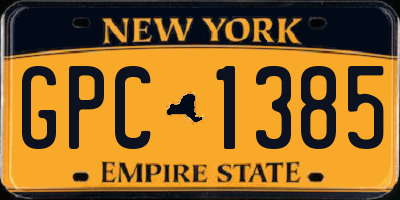 NY license plate GPC1385