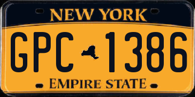 NY license plate GPC1386