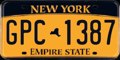 NY license plate GPC1387