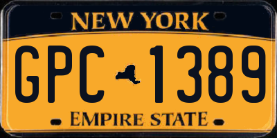 NY license plate GPC1389