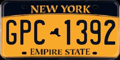 NY license plate GPC1392