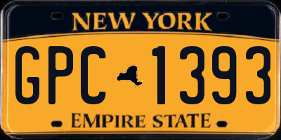 NY license plate GPC1393