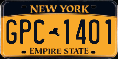NY license plate GPC1401