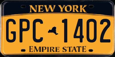 NY license plate GPC1402