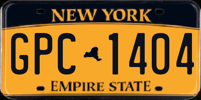 NY license plate GPC1404