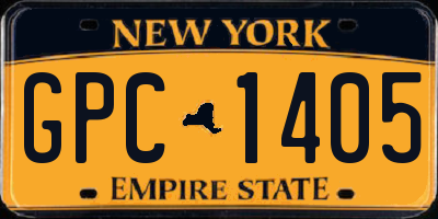 NY license plate GPC1405
