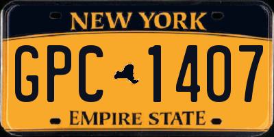 NY license plate GPC1407