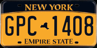 NY license plate GPC1408