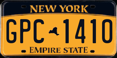 NY license plate GPC1410