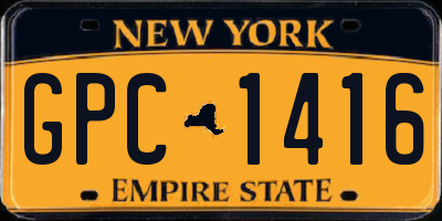 NY license plate GPC1416
