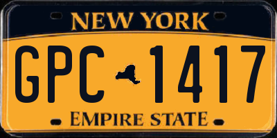 NY license plate GPC1417
