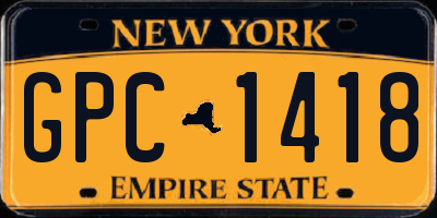 NY license plate GPC1418