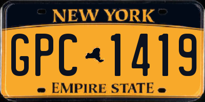 NY license plate GPC1419