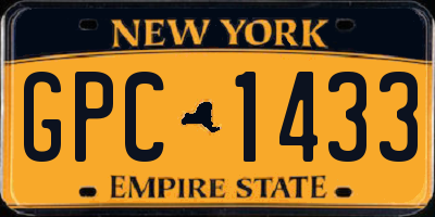 NY license plate GPC1433