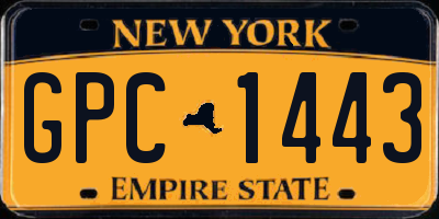 NY license plate GPC1443