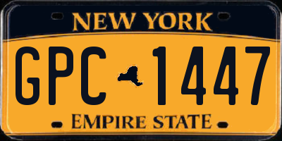 NY license plate GPC1447