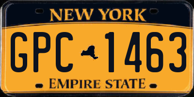 NY license plate GPC1463