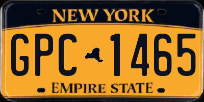 NY license plate GPC1465