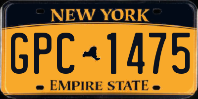 NY license plate GPC1475