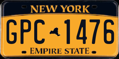 NY license plate GPC1476