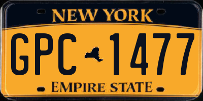 NY license plate GPC1477