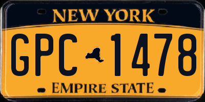 NY license plate GPC1478