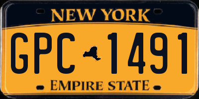 NY license plate GPC1491