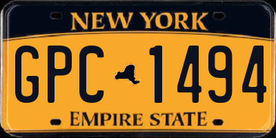 NY license plate GPC1494