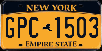 NY license plate GPC1503