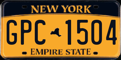 NY license plate GPC1504