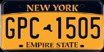 NY license plate GPC1505