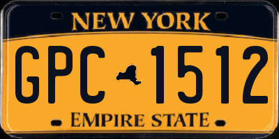 NY license plate GPC1512