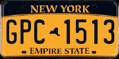 NY license plate GPC1513