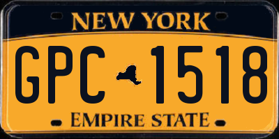 NY license plate GPC1518