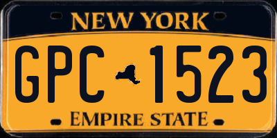 NY license plate GPC1523