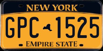 NY license plate GPC1525