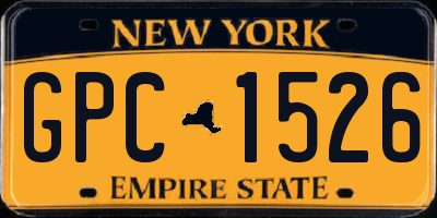 NY license plate GPC1526
