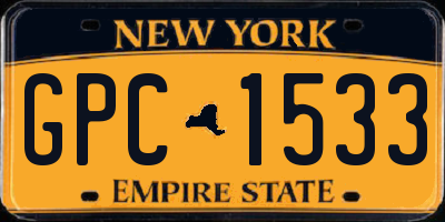 NY license plate GPC1533