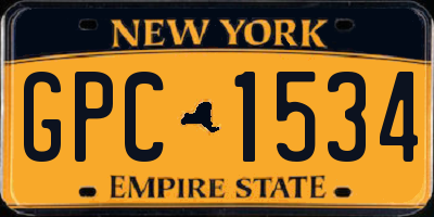 NY license plate GPC1534