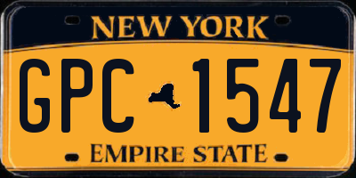 NY license plate GPC1547