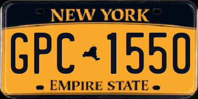 NY license plate GPC1550