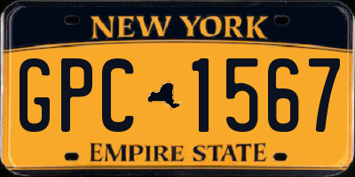 NY license plate GPC1567
