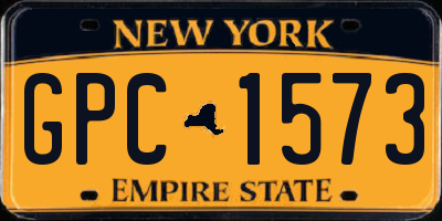 NY license plate GPC1573